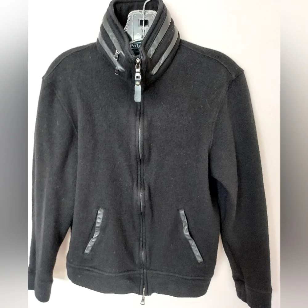 Polo by Ralph Lauren Classic Black Wool Hooded jacket Bomber Collegiate Academia